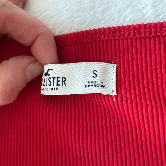 Hollister Red Ribbed Top size S - Picture 4 of 4